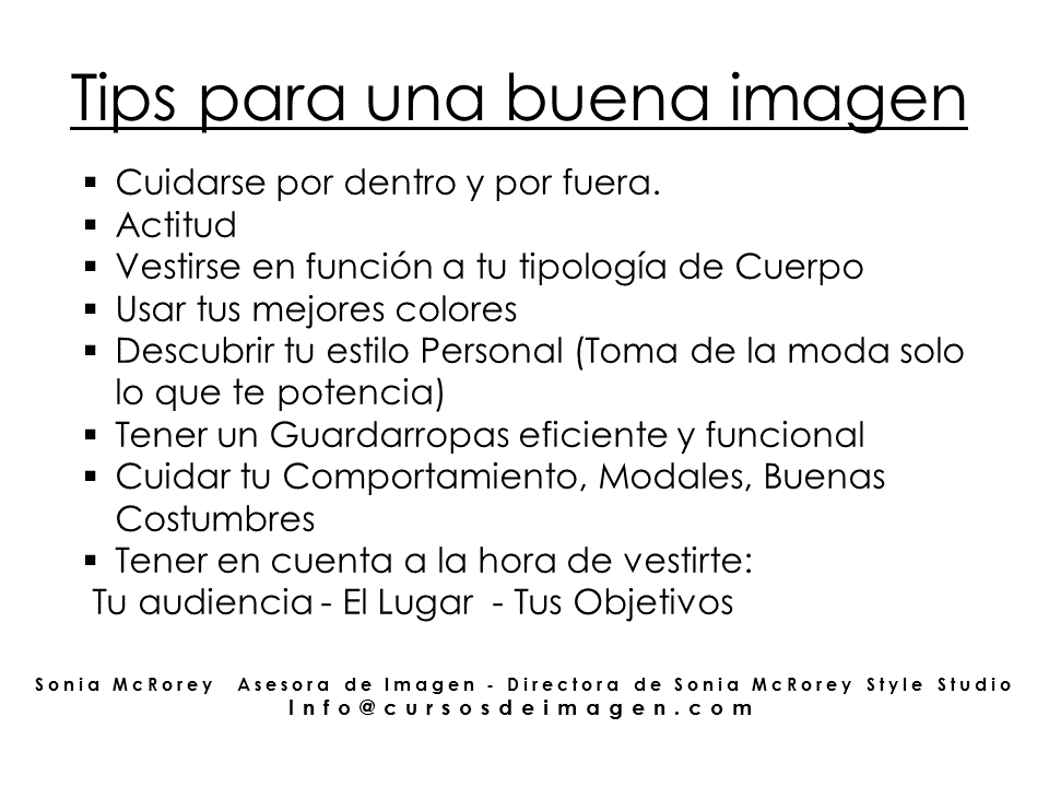 Tips para una Buena Imagen
