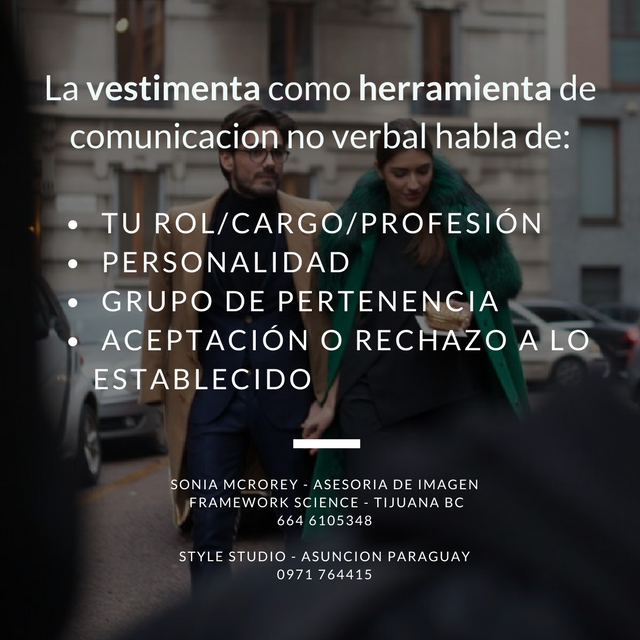 La vestimenta como herramienta de COMUNICACION NO VERBAL