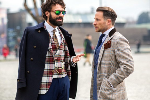EXCLUSIVE Members of the public posing for streetstyle photos during Pitti Uomo 86 W 201